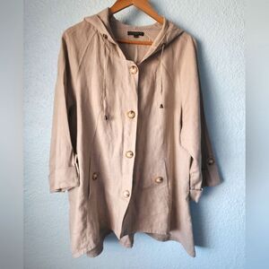 For Cynthia Tan Utility Jacket with Hood and Relaxed Fit Coastal